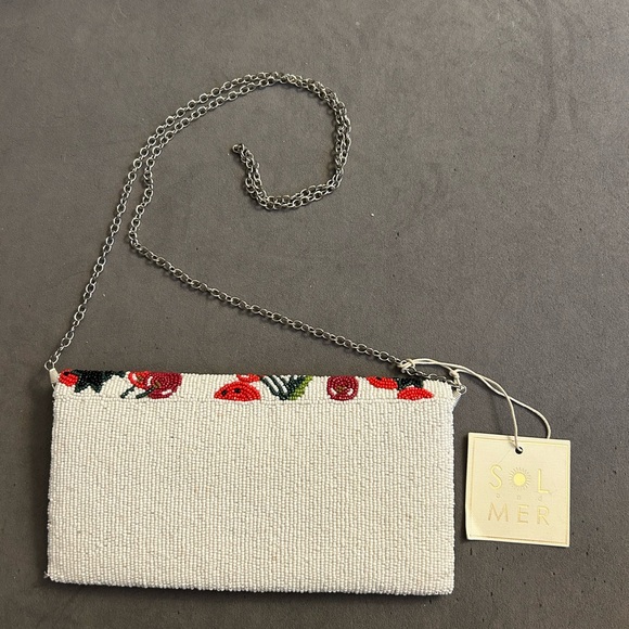 NWT! Cherry & Strawberry Beaded Clutch - Picture 2 of 7